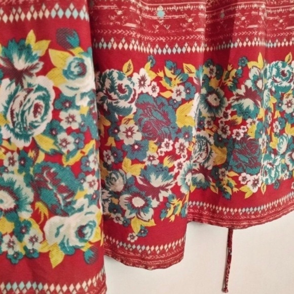 Band of Gypsies Red Mini Floral Halter Sundress Medium Size M - Picture 3 of 7